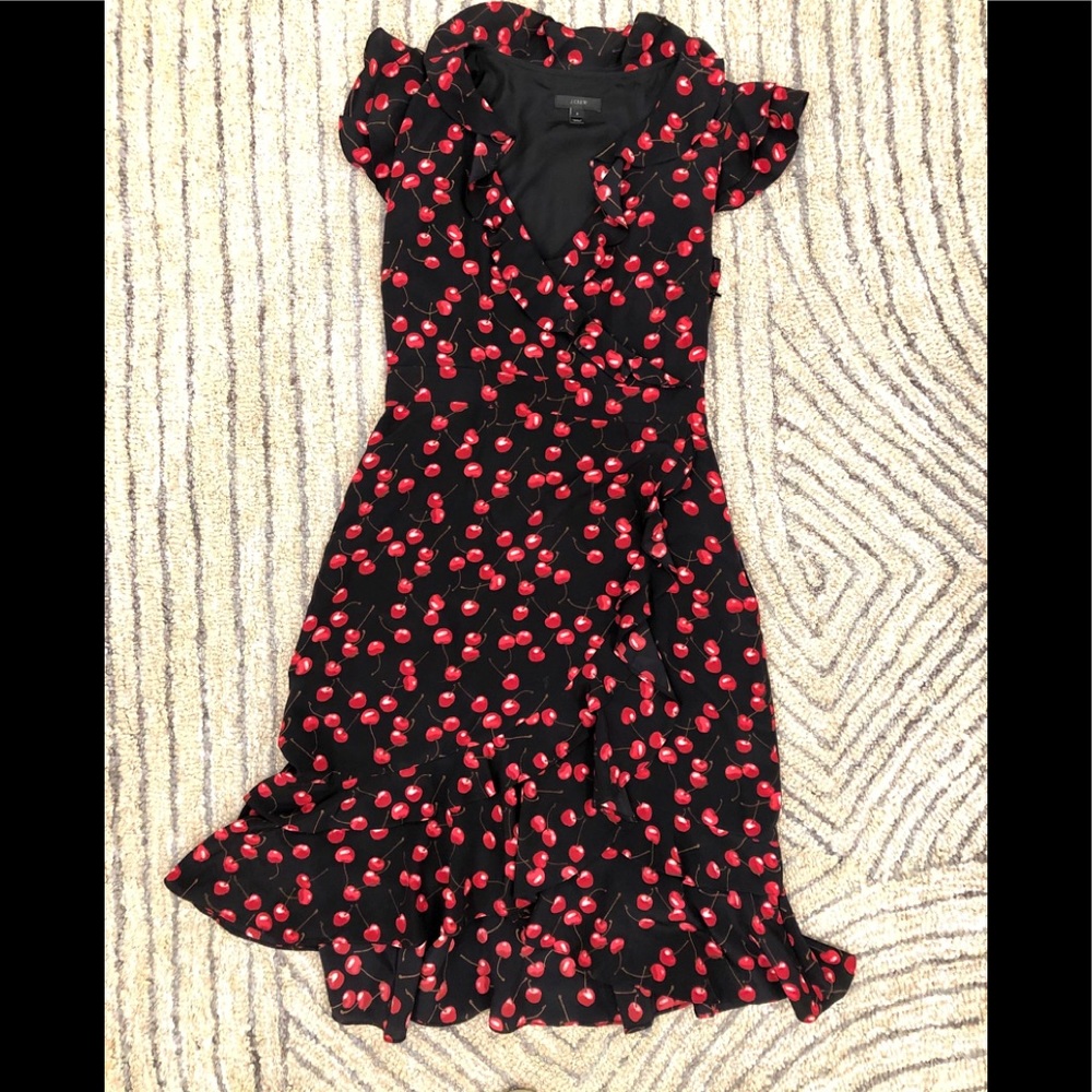 J.Crew cherry print silk dress